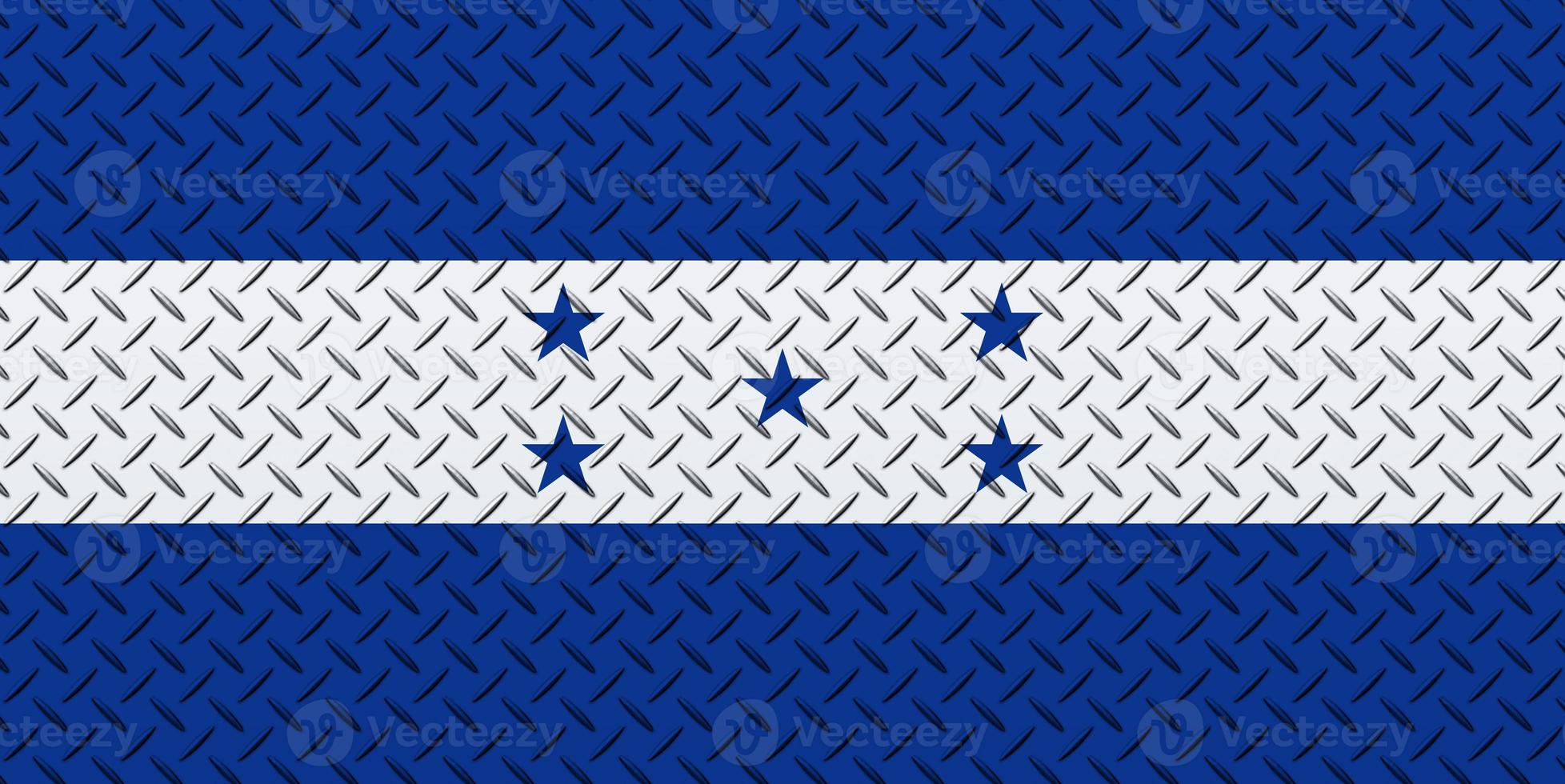 3d bandera de Honduras en un metal foto