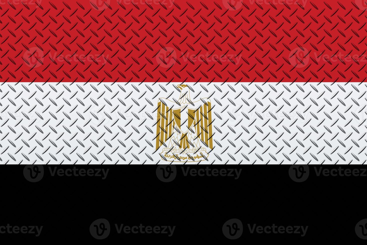3D Flag of Egypt on a metal photo