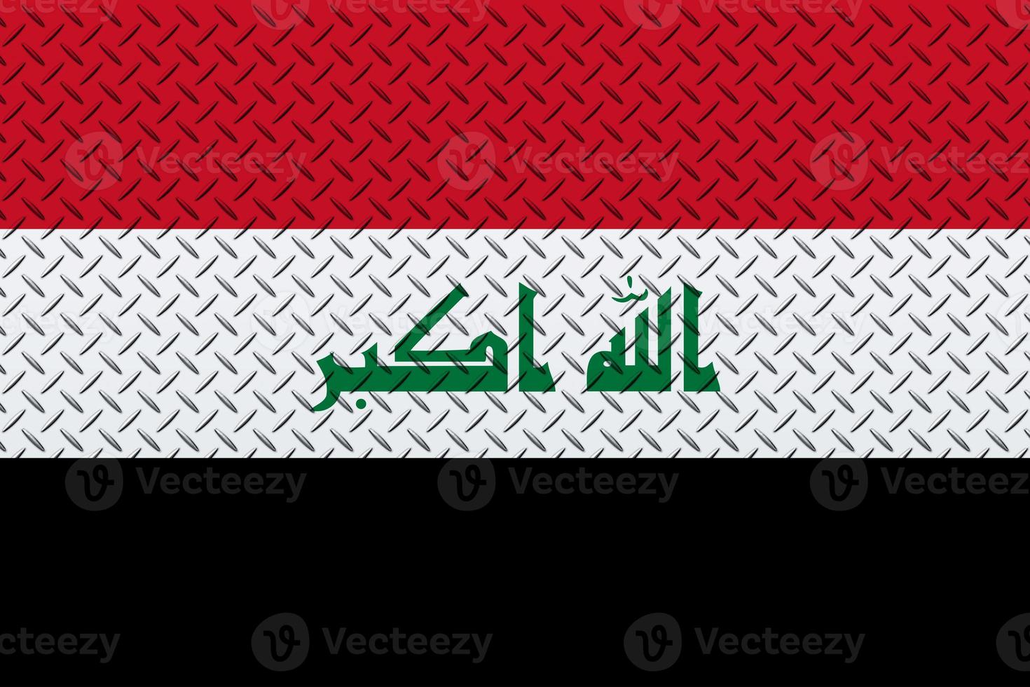 3D Flag of Iraq on a metal photo