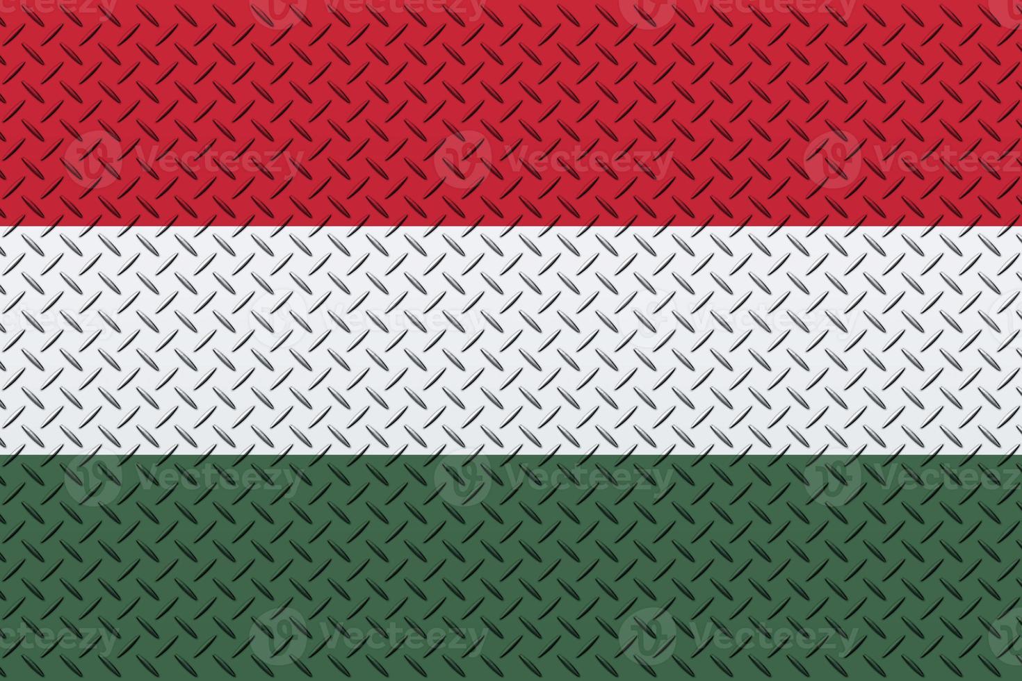 3d bandera de Hungría en un metal foto