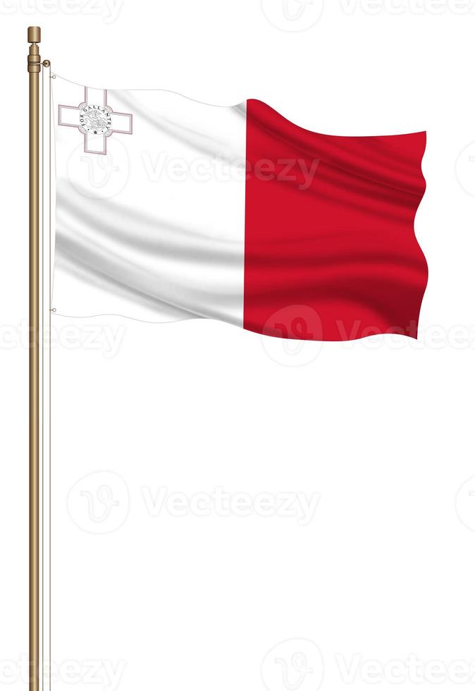 3d bandera de Malta en un pilar foto