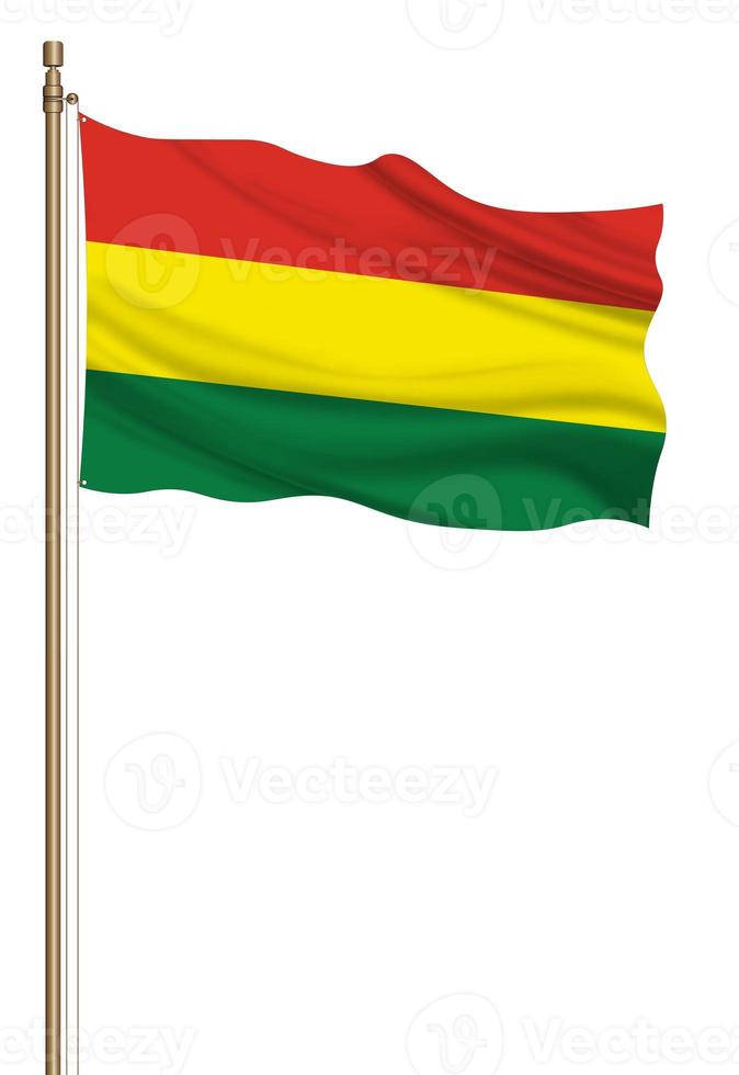 3d bandera de bolivia en un pilar foto