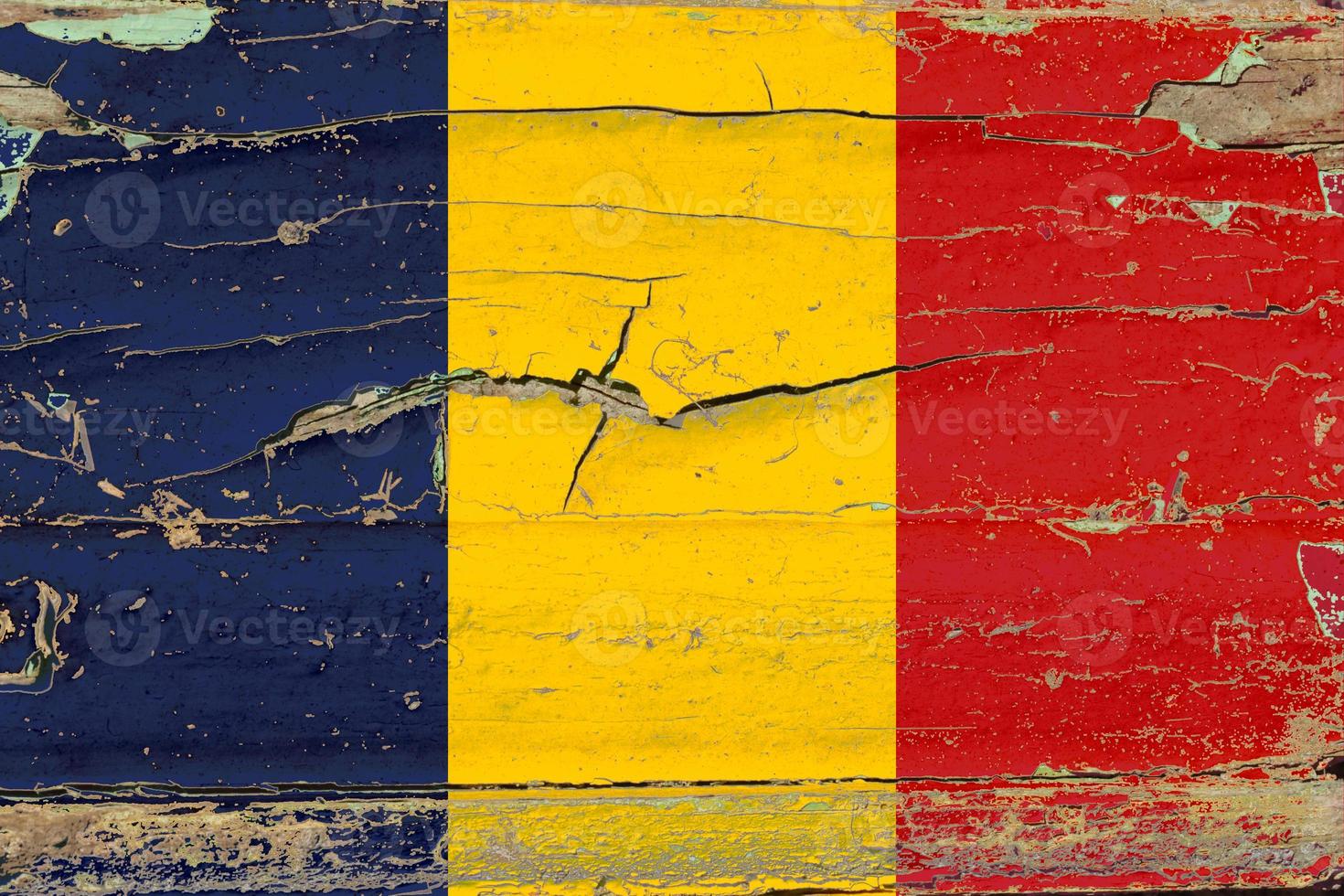 3d bandera de Chad en madera foto