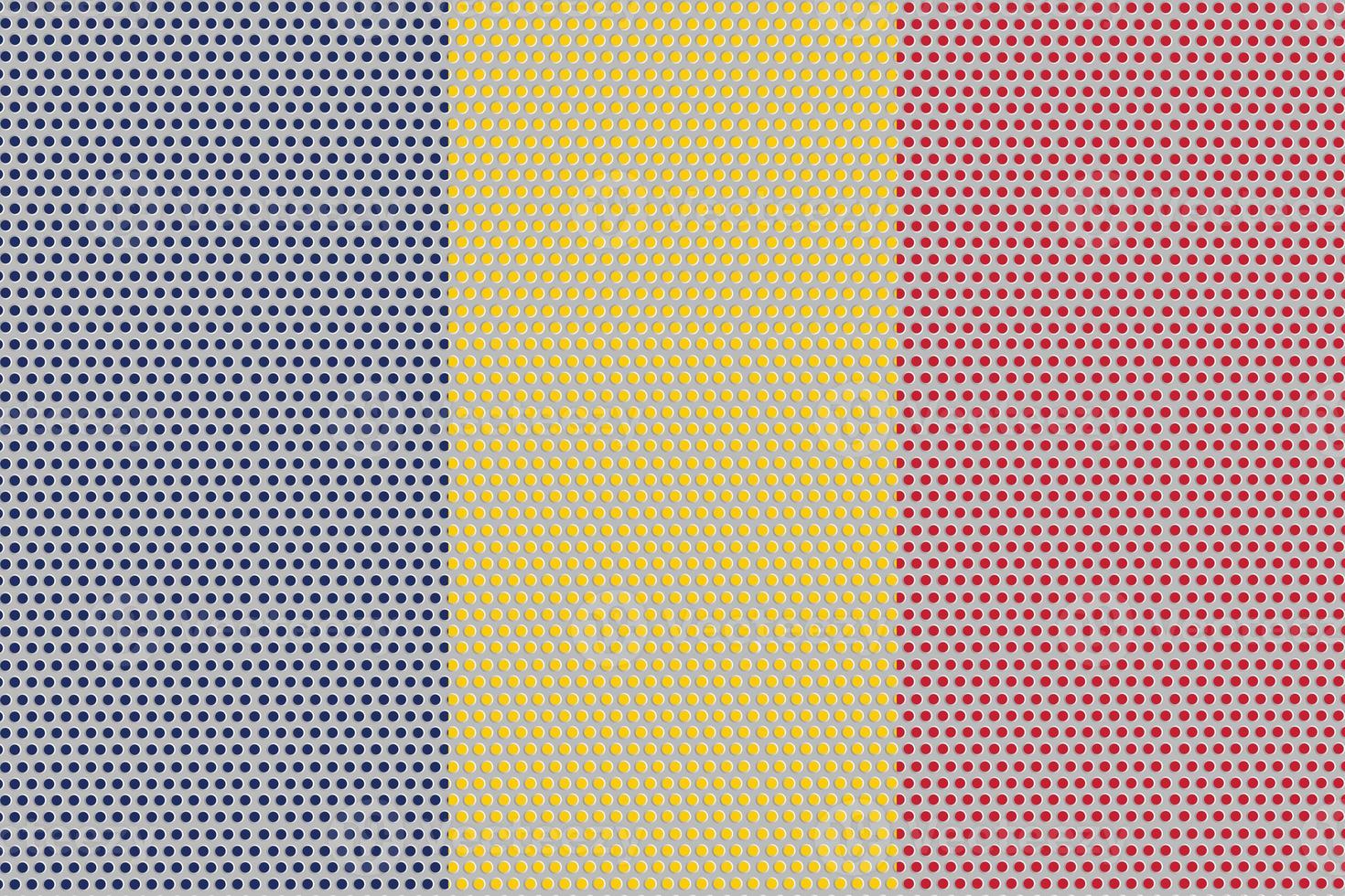 3D Flag of Chad on metal photo
