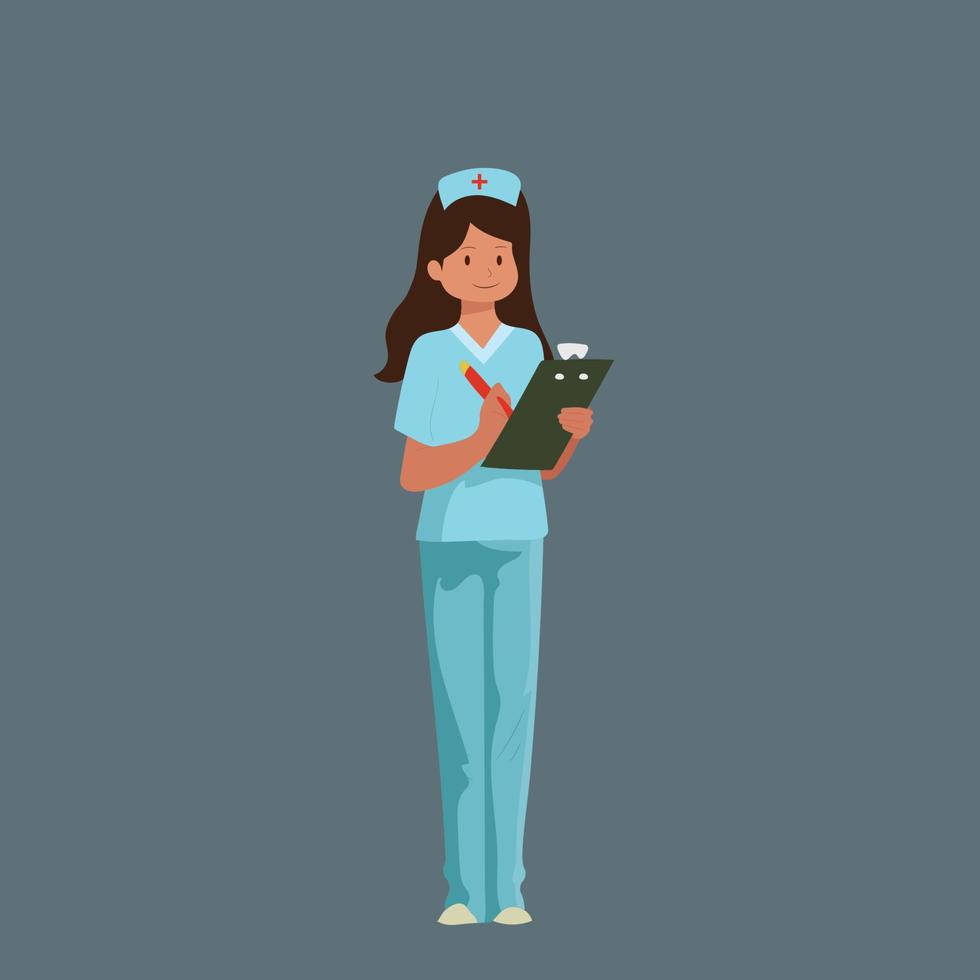 Nurse write report vector