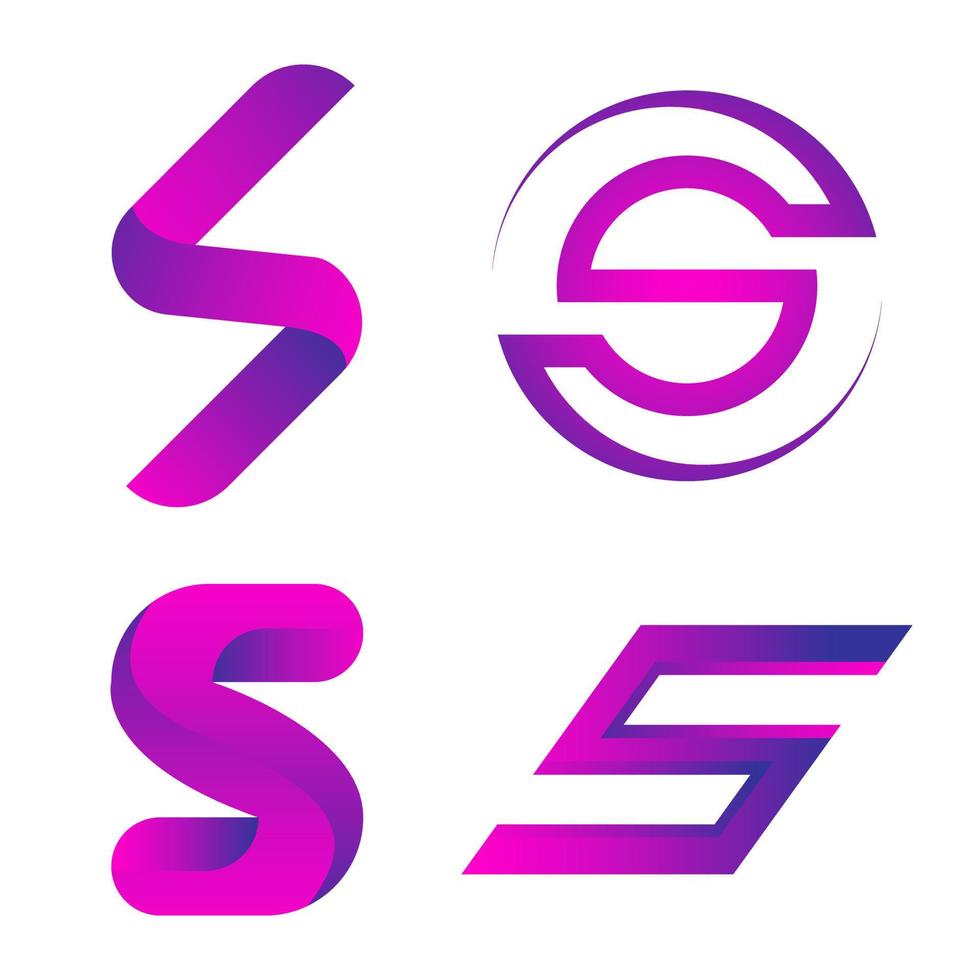 s letra logo colección vector