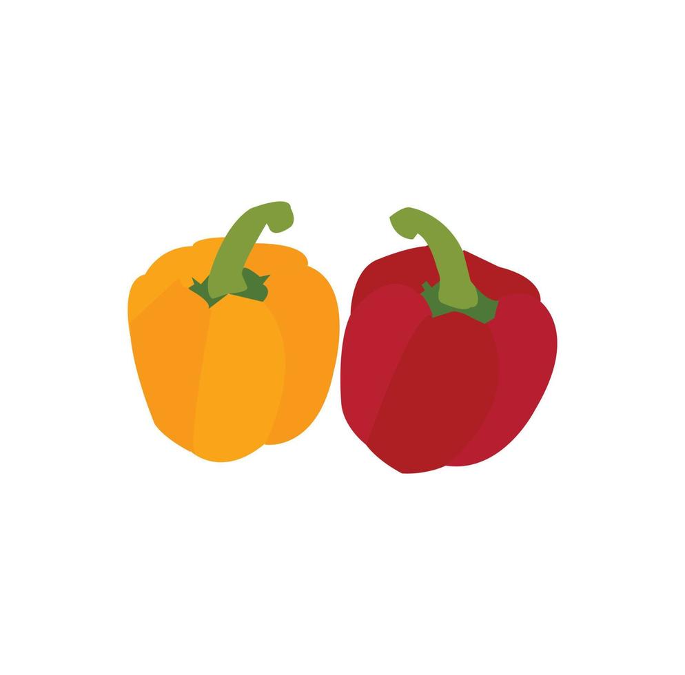 Red and yellow capsicums vector art work.