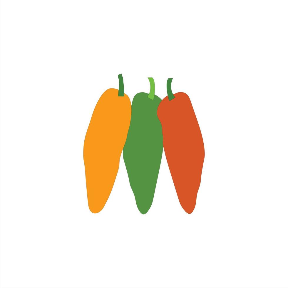 The three coloured capsicums vector art work.