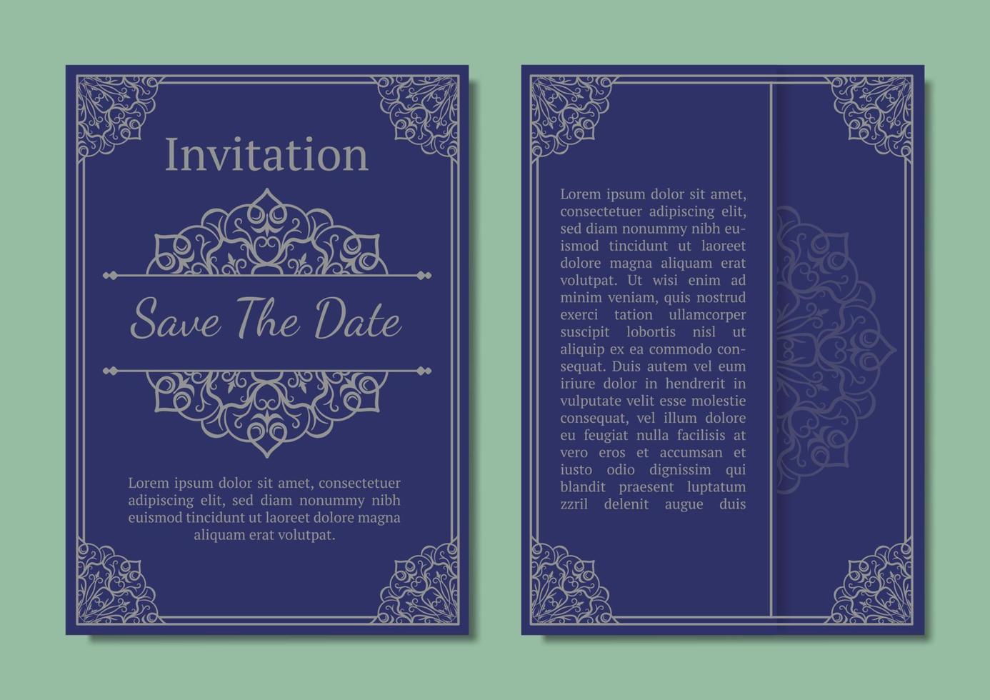 vintage invitation card, with mandala ornament vector