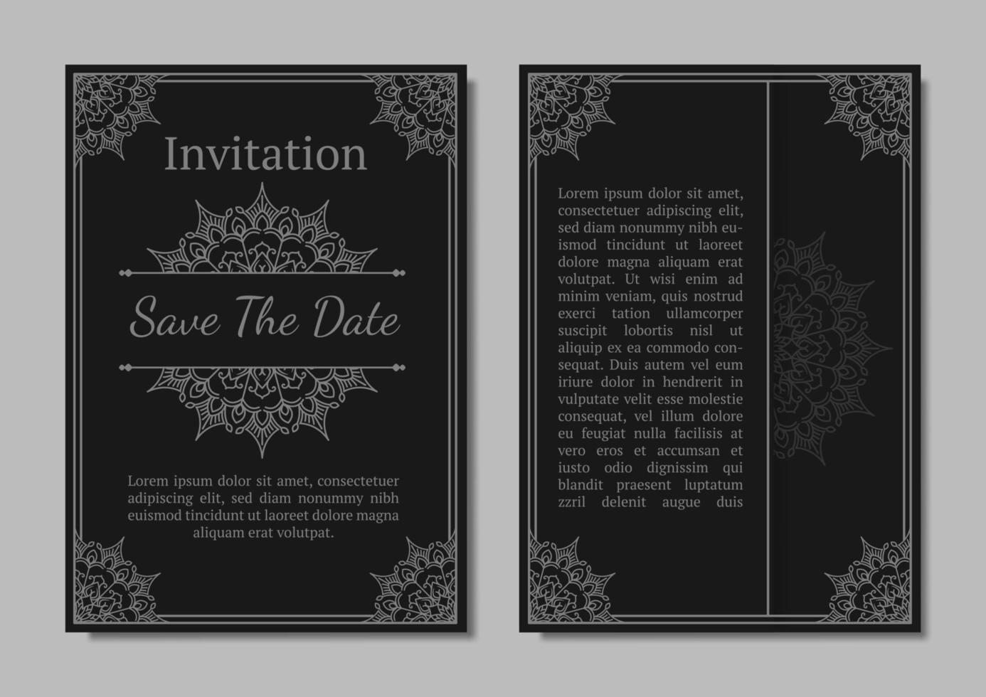 vintage invitation card, with mandala ornament vector