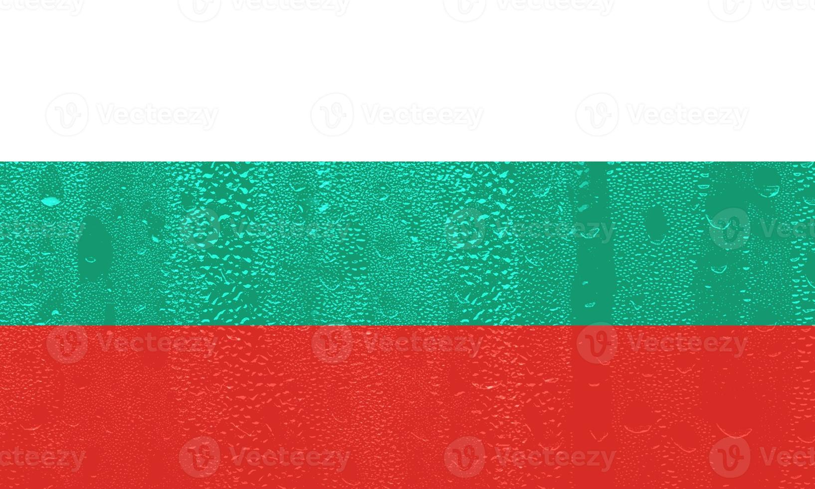 3D Flag of Bulgaria on a glass photo