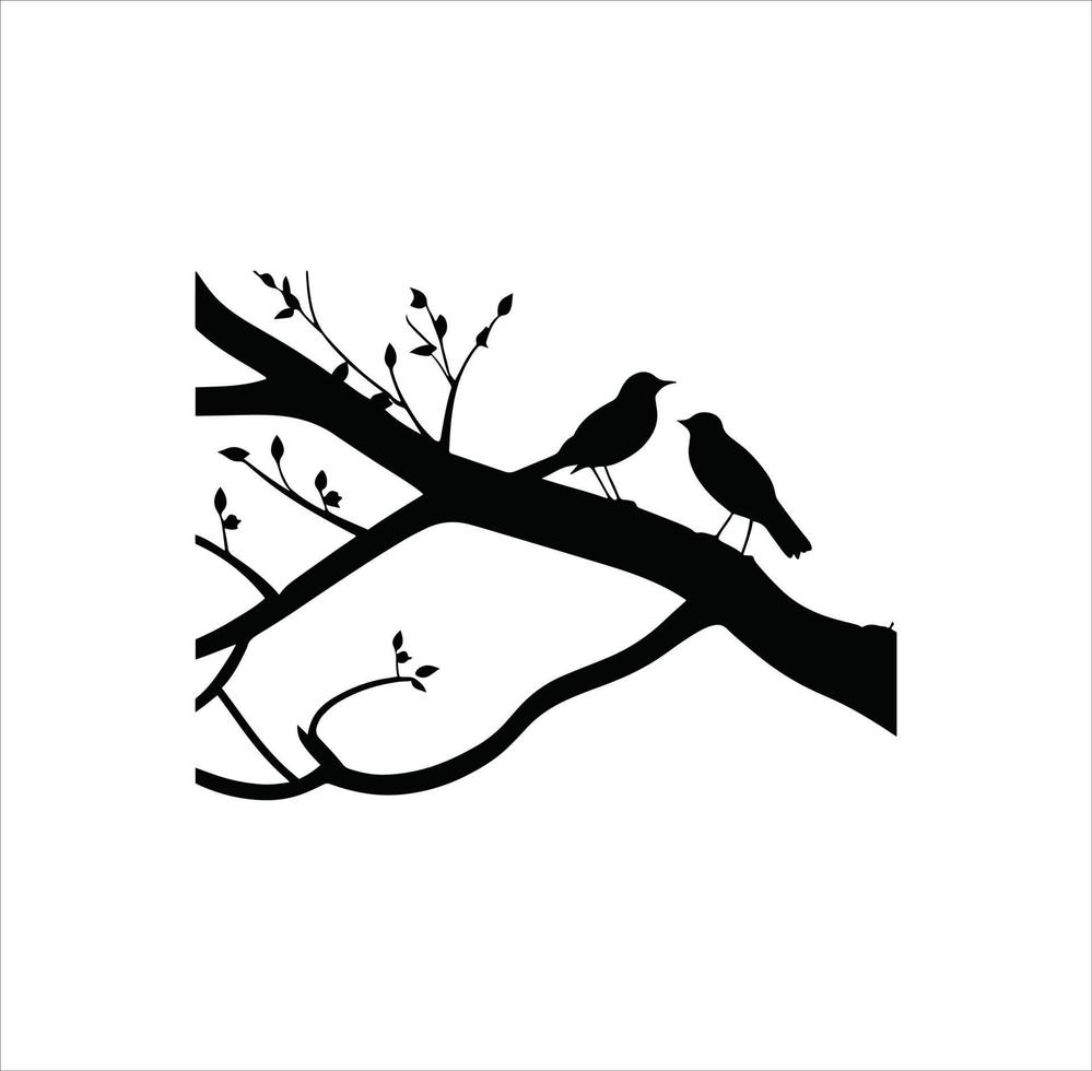 Two birds silhouette vector art.