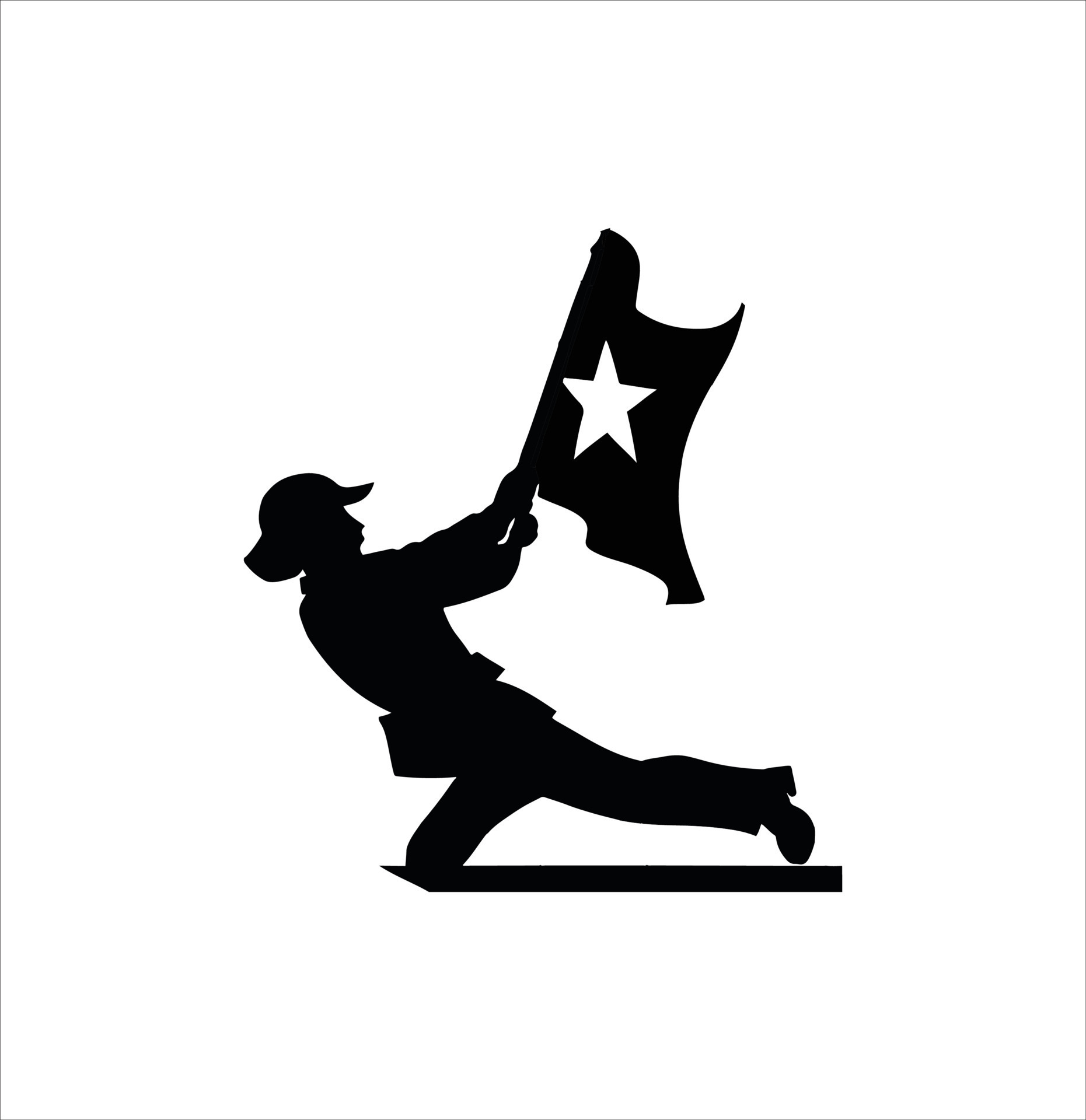 One woman with flag silhouette vector art 23004558 Vector Art at Vecteezy