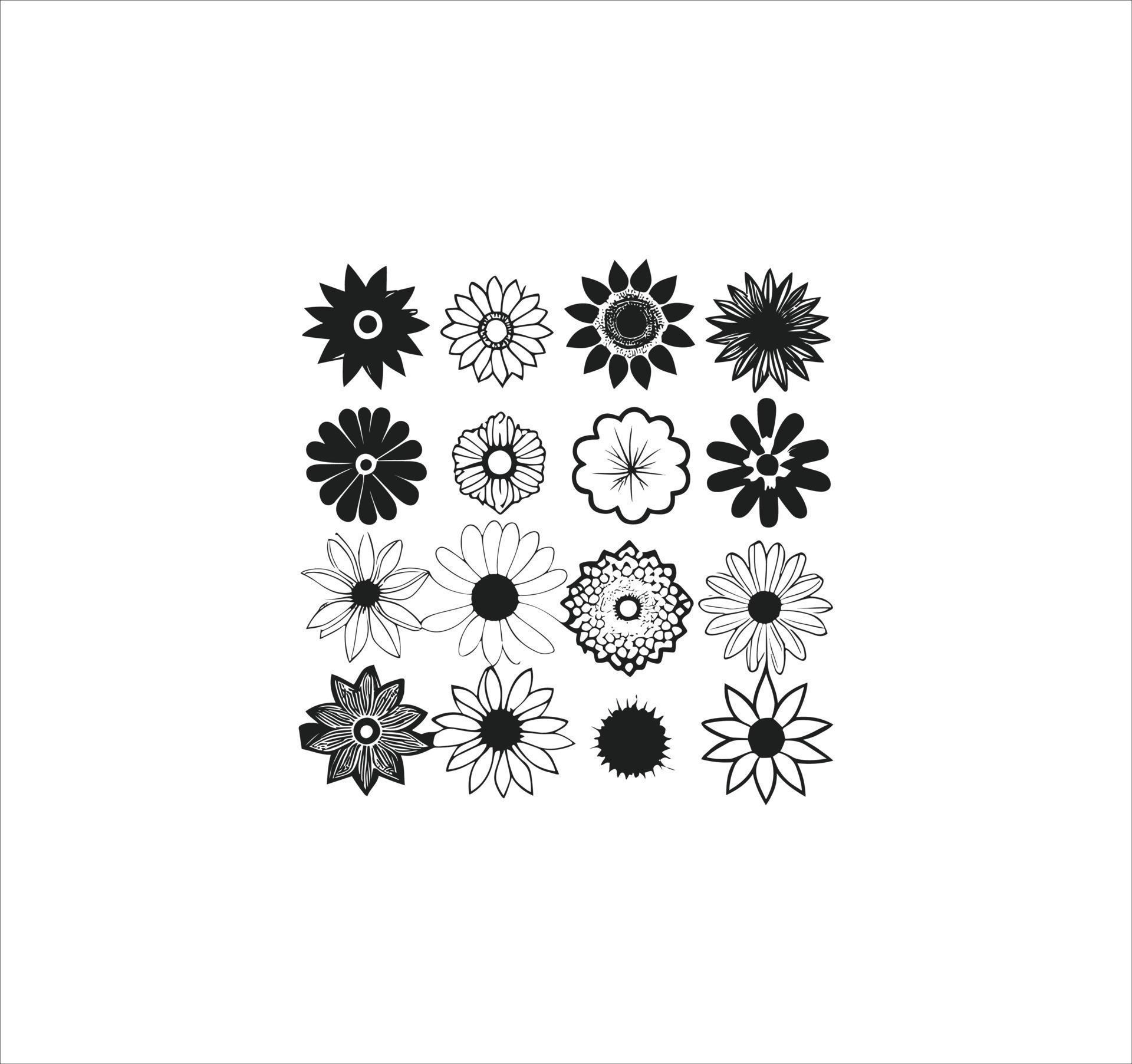 Very nice flower pettern silhouette art work. 23004559 Vector Art at