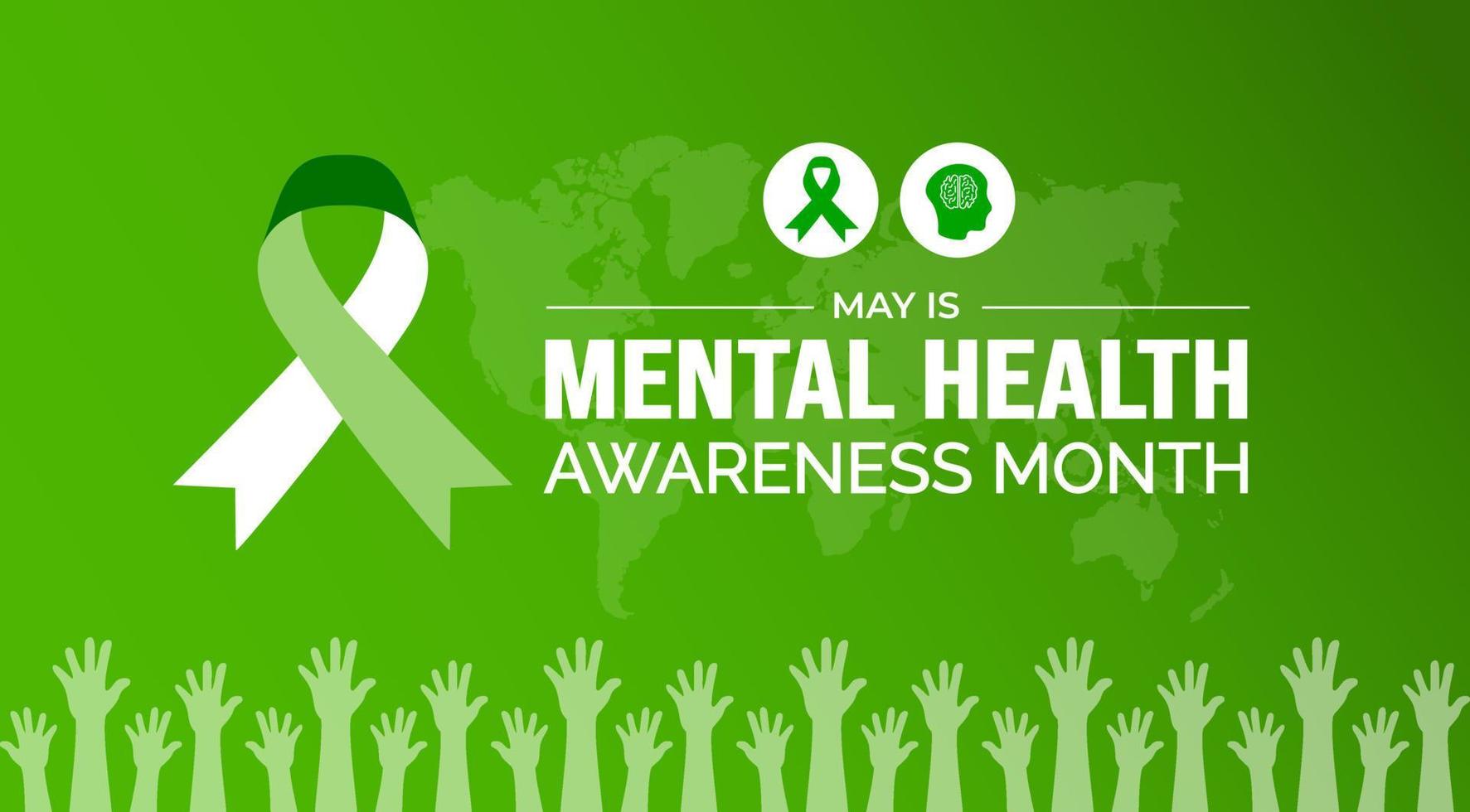 Mental Health Awareness Month background or banner design template celebrated in may vector
