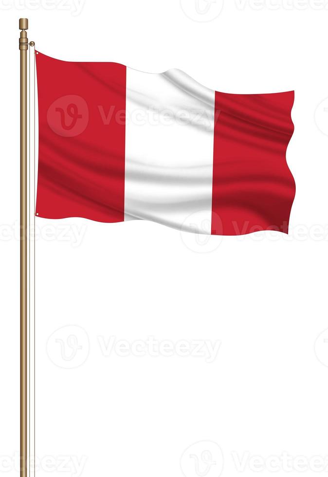 3D Flag of Peru on a pillar photo
