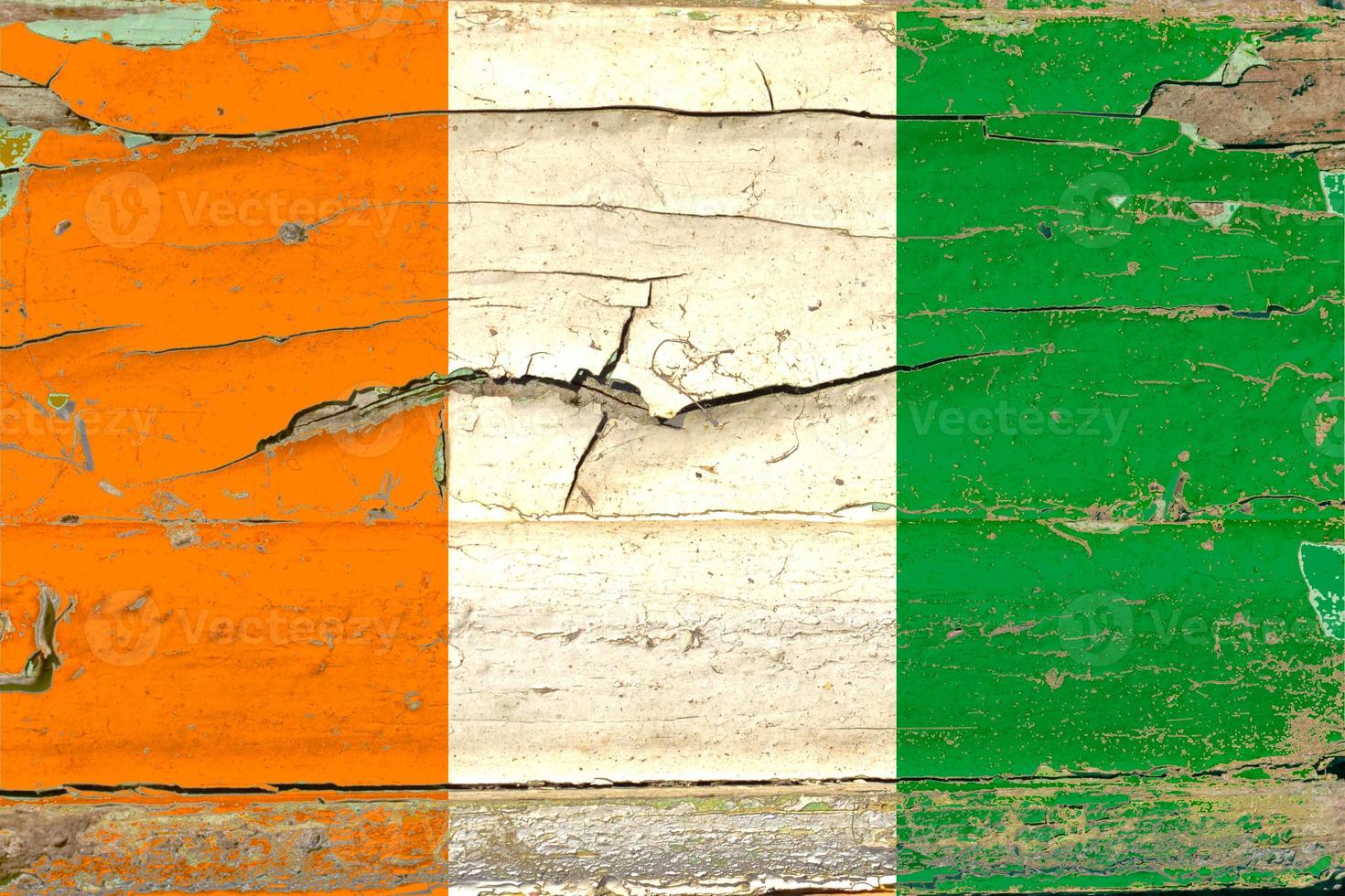 3D Flag of Ivory Coast on wood photo