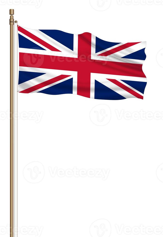 3D Flag of United Kingdom on a pillar photo