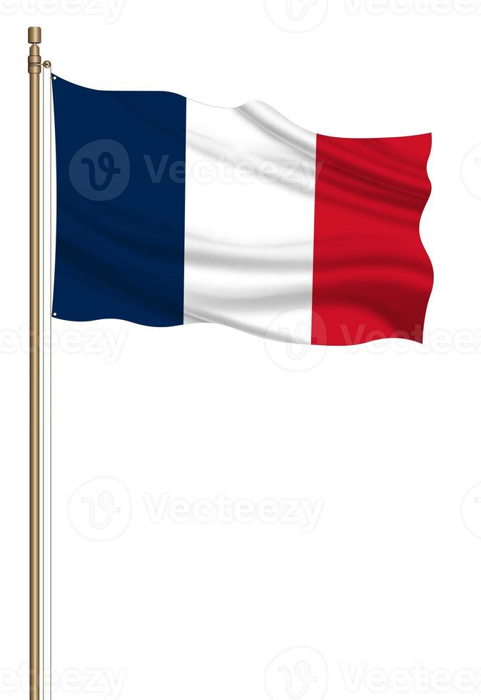 3D Flag of France on a pillar photo