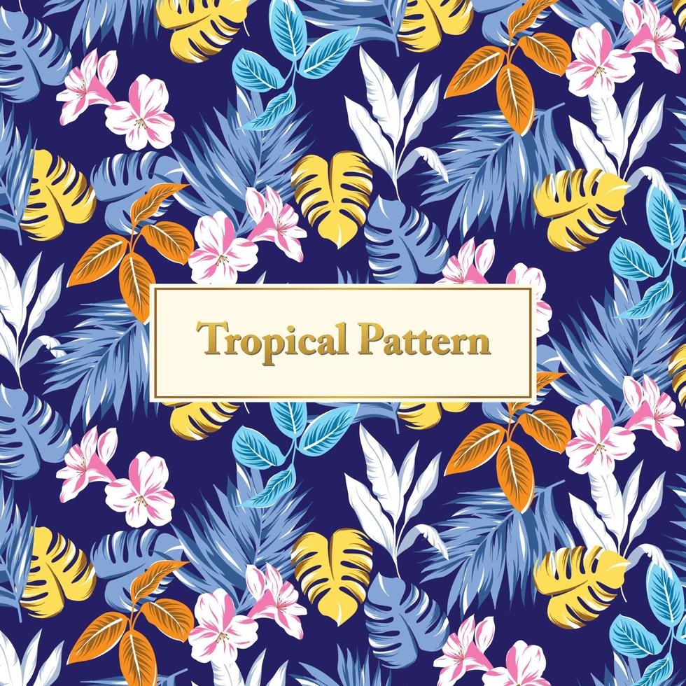 251. Tropical Flower Seamless pattern vector