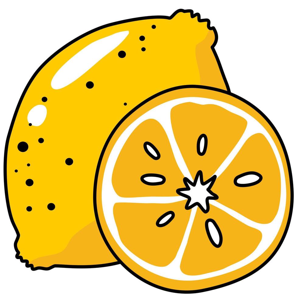 Lemon with slice vector