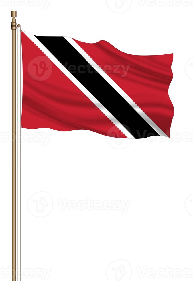 3D Flag of Trinidad and Tobago on a pillar photo