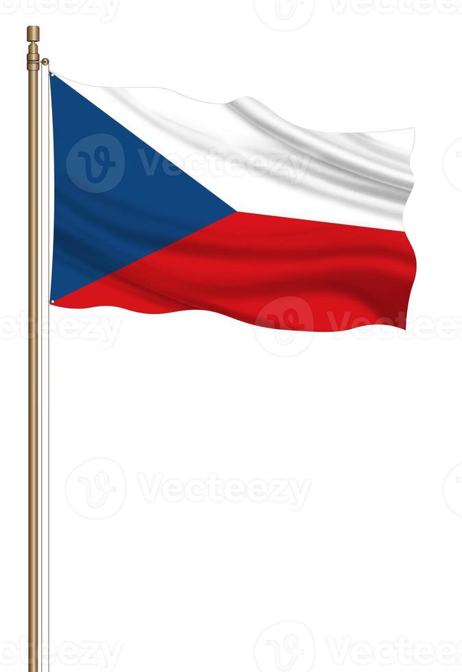 3D Flag of Czech on a pillar photo