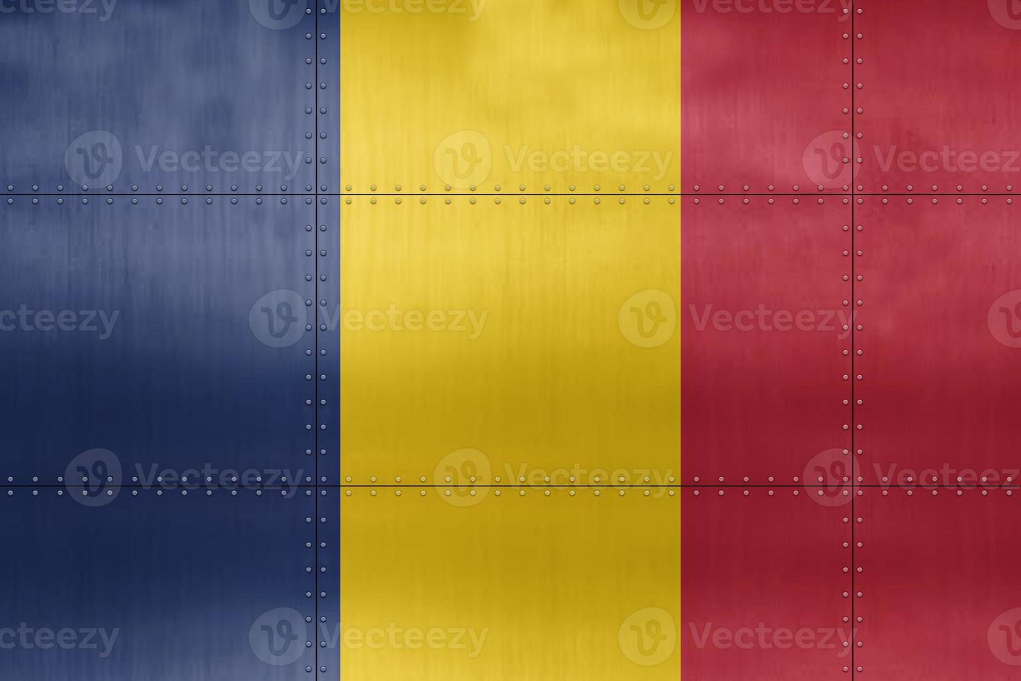 3D Flag of Chad on metal photo