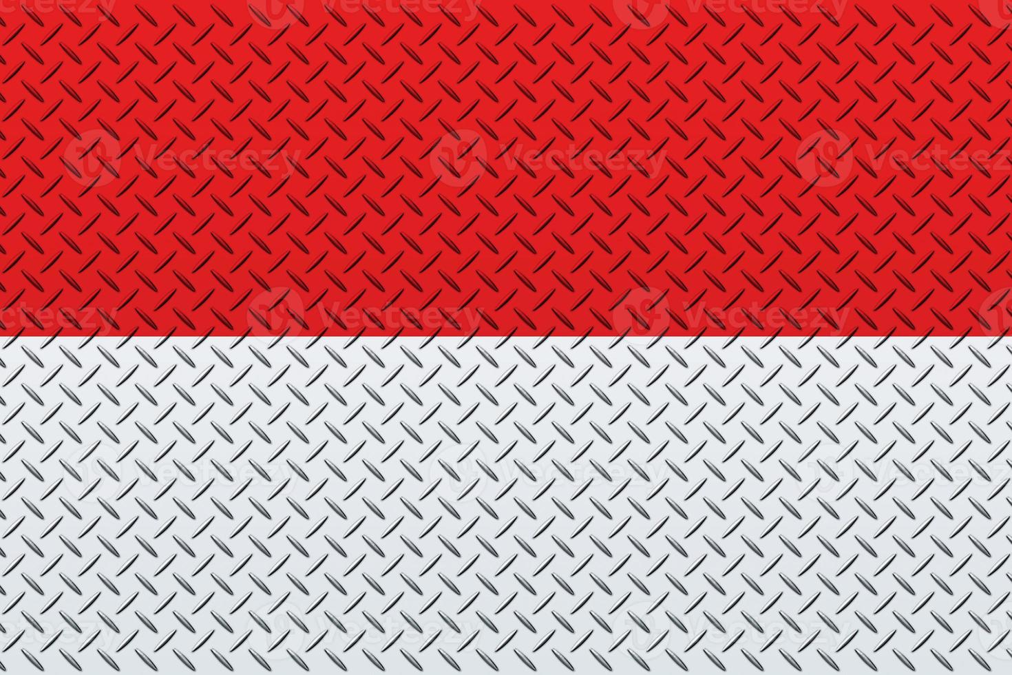3D Flag of Indonesia on a metal photo