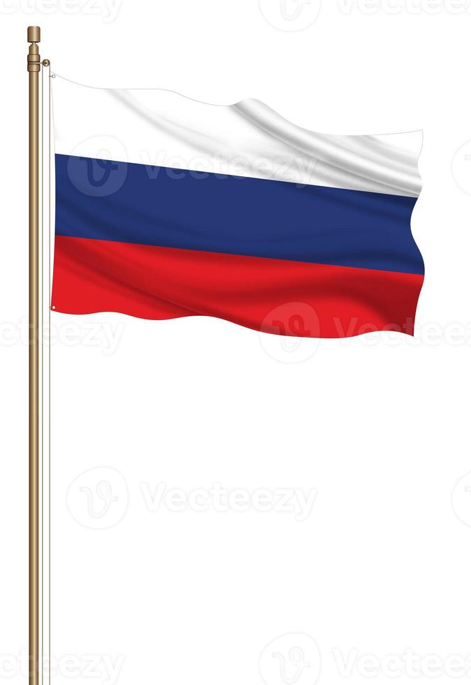 3d bandera de Rusia en un pilar foto