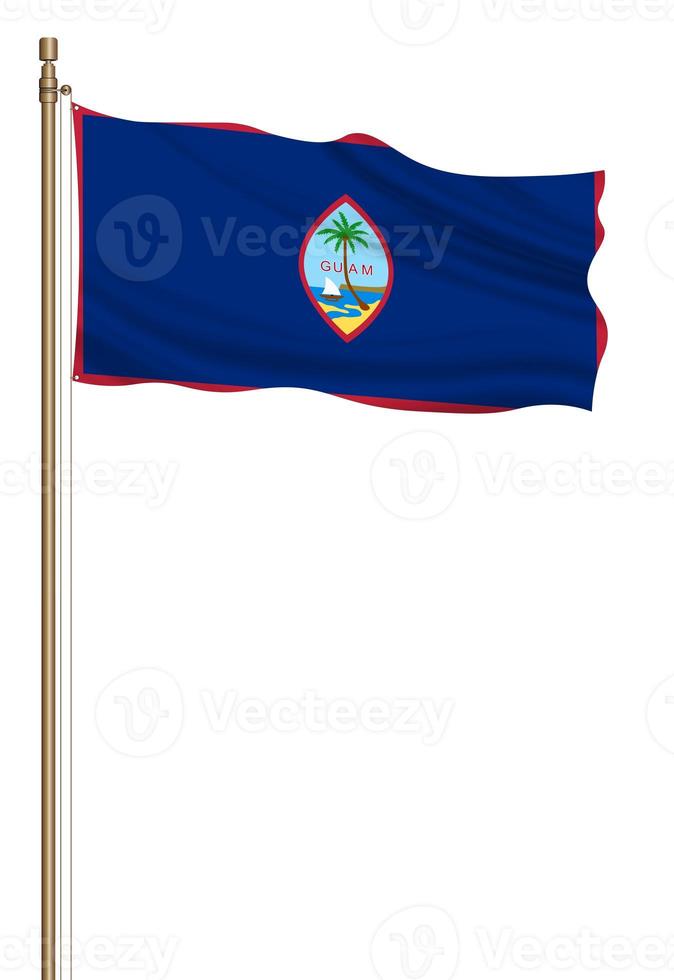 3D Flag of Guam on a pillar photo