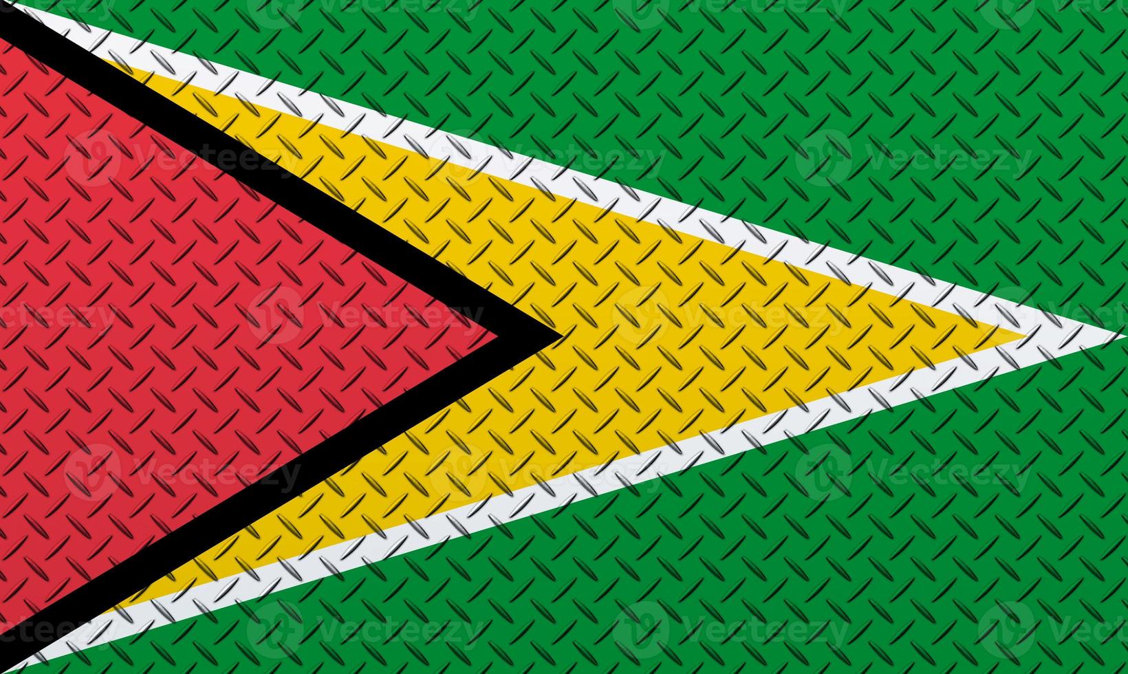 3D Flag of Guyana on a metal photo