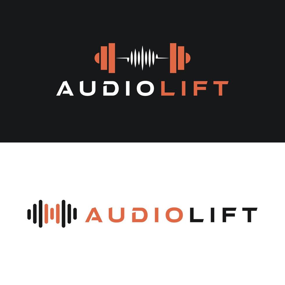 Audio Lift fitness, minimalist and business logo design vector