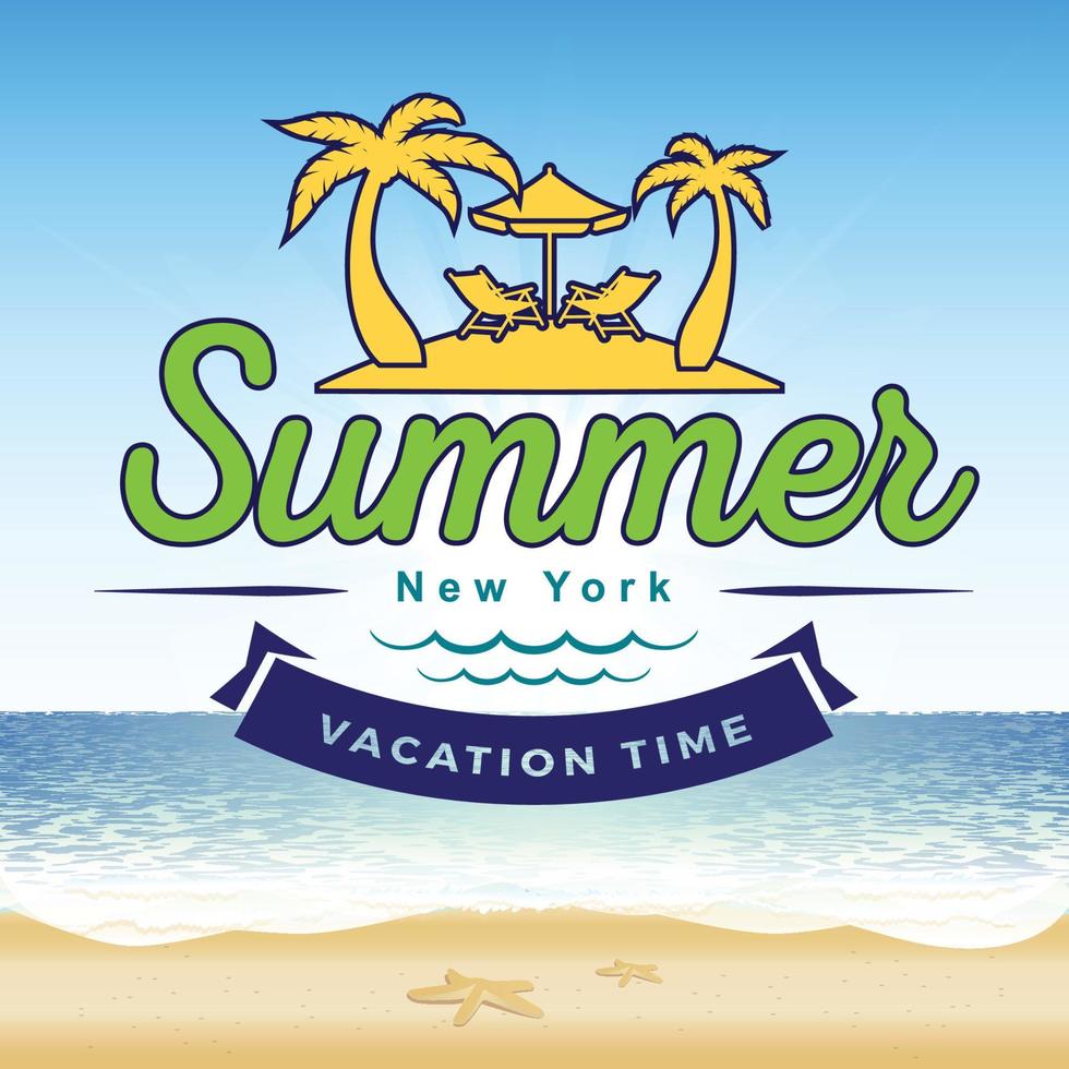 Summer New York Vacation  background logo vector