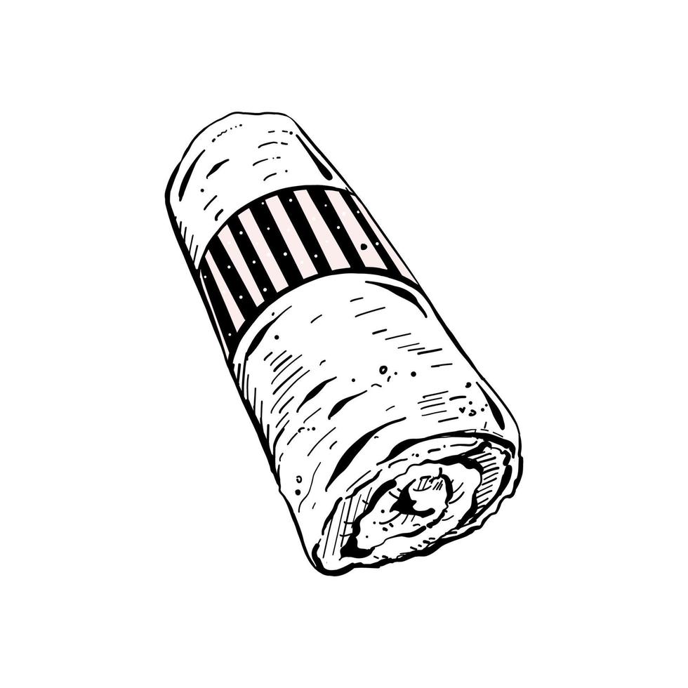 Vector illustration of twisted towel on white background.