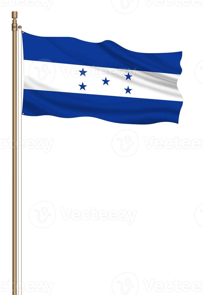 3d bandera de Honduras en un pilar foto