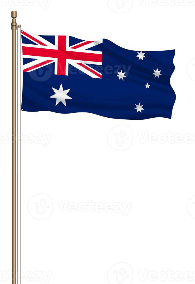 3D Flag of Australia on a pillar photo