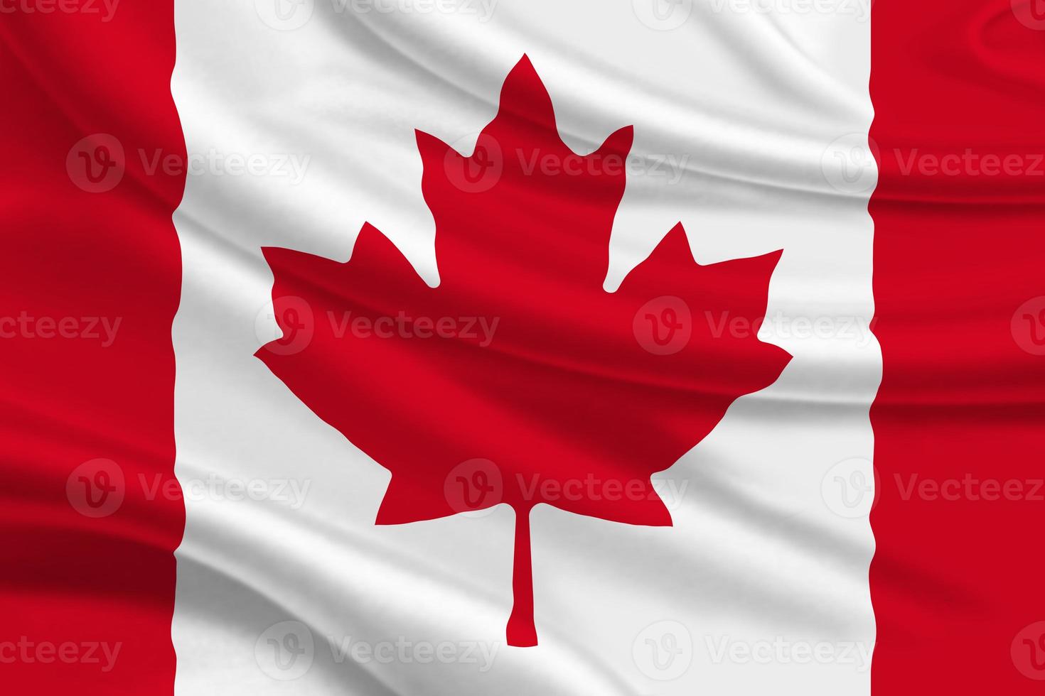 3D Flag of Canada on fabric photo