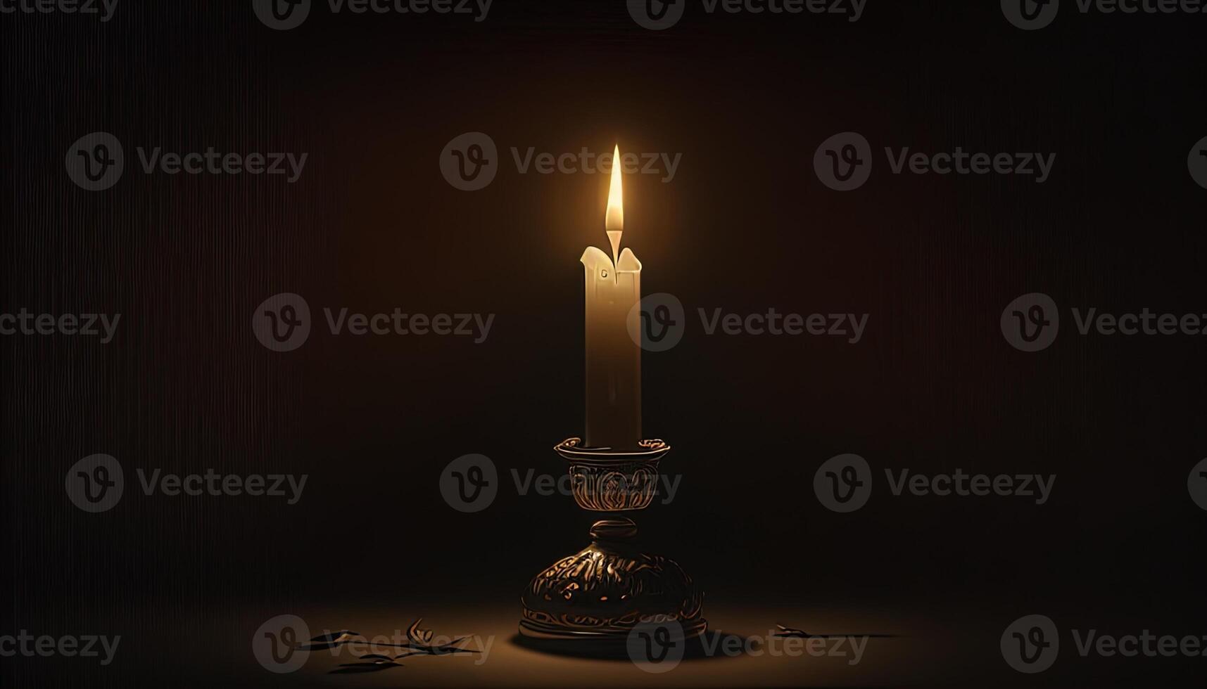 single candle, digital art illustration, photo