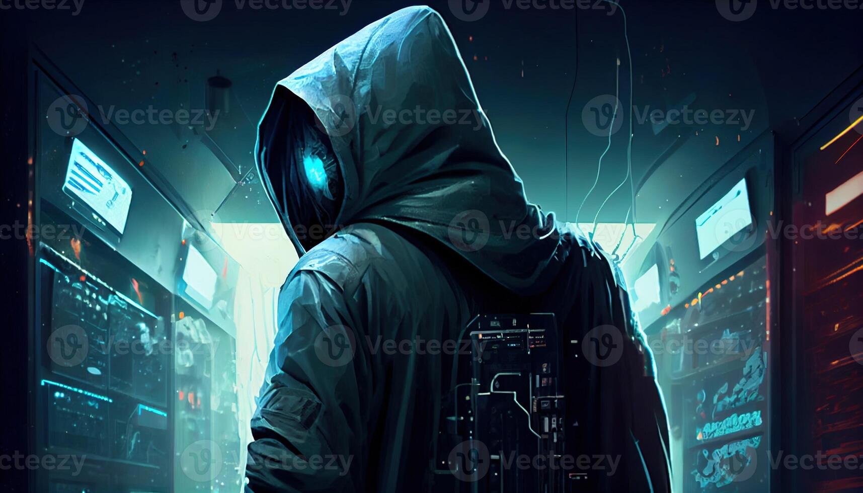 astronaut hacktivist, digital art illustration, photo