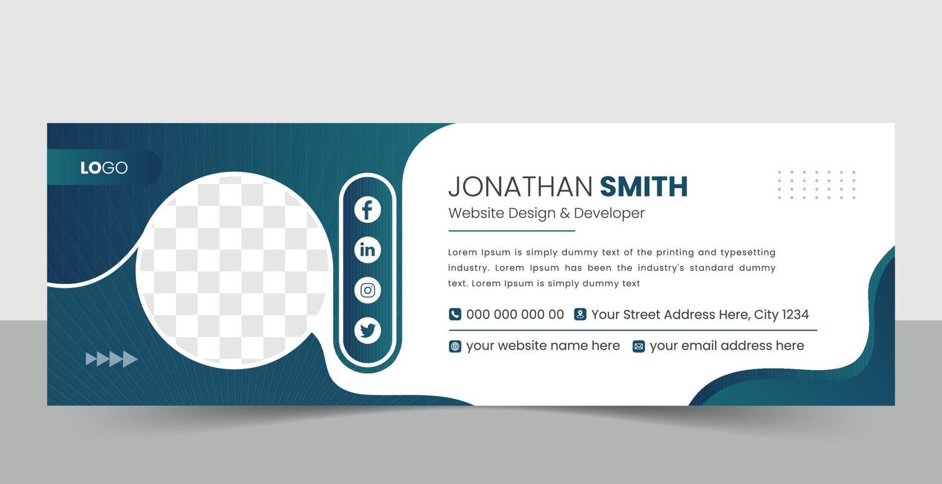 Creative Email signature design template vector