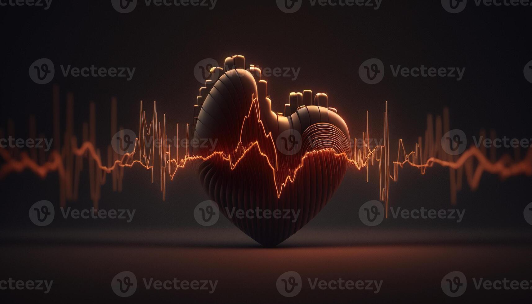 heart beat pulse, digital art illustration, photo