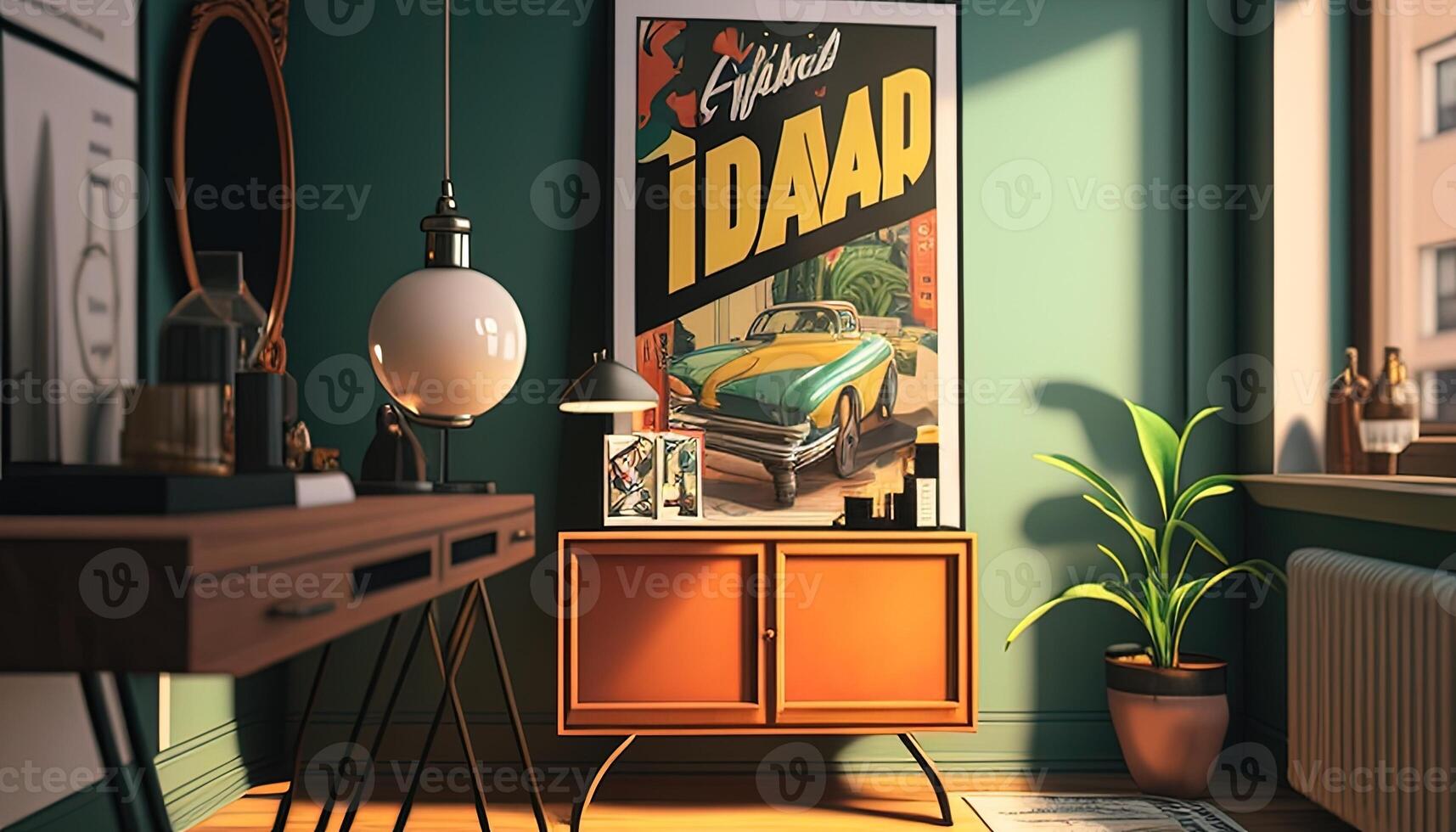 decorative room, digital art illustration, photo