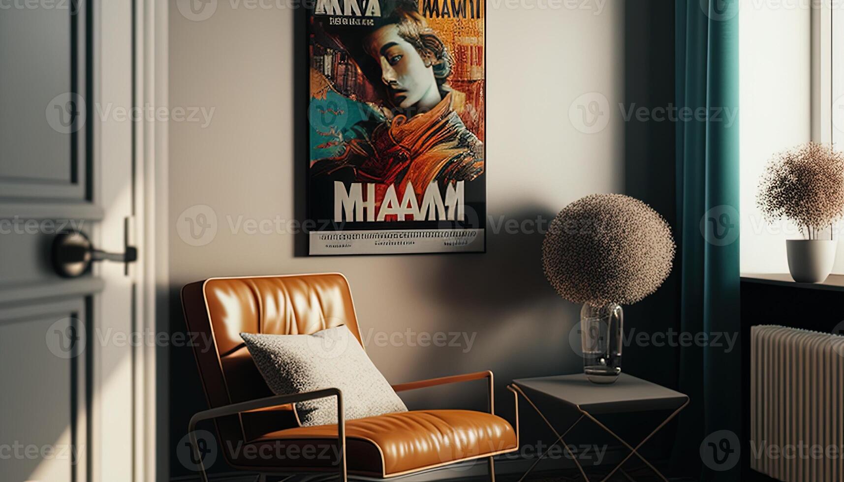 decorativo habitación, digital Arte ilustración, generativo ai foto