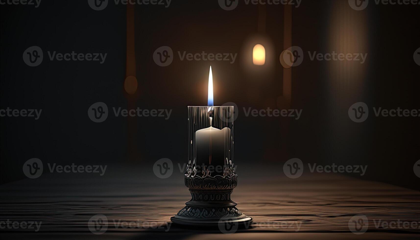 single candle, digital art illustration, photo