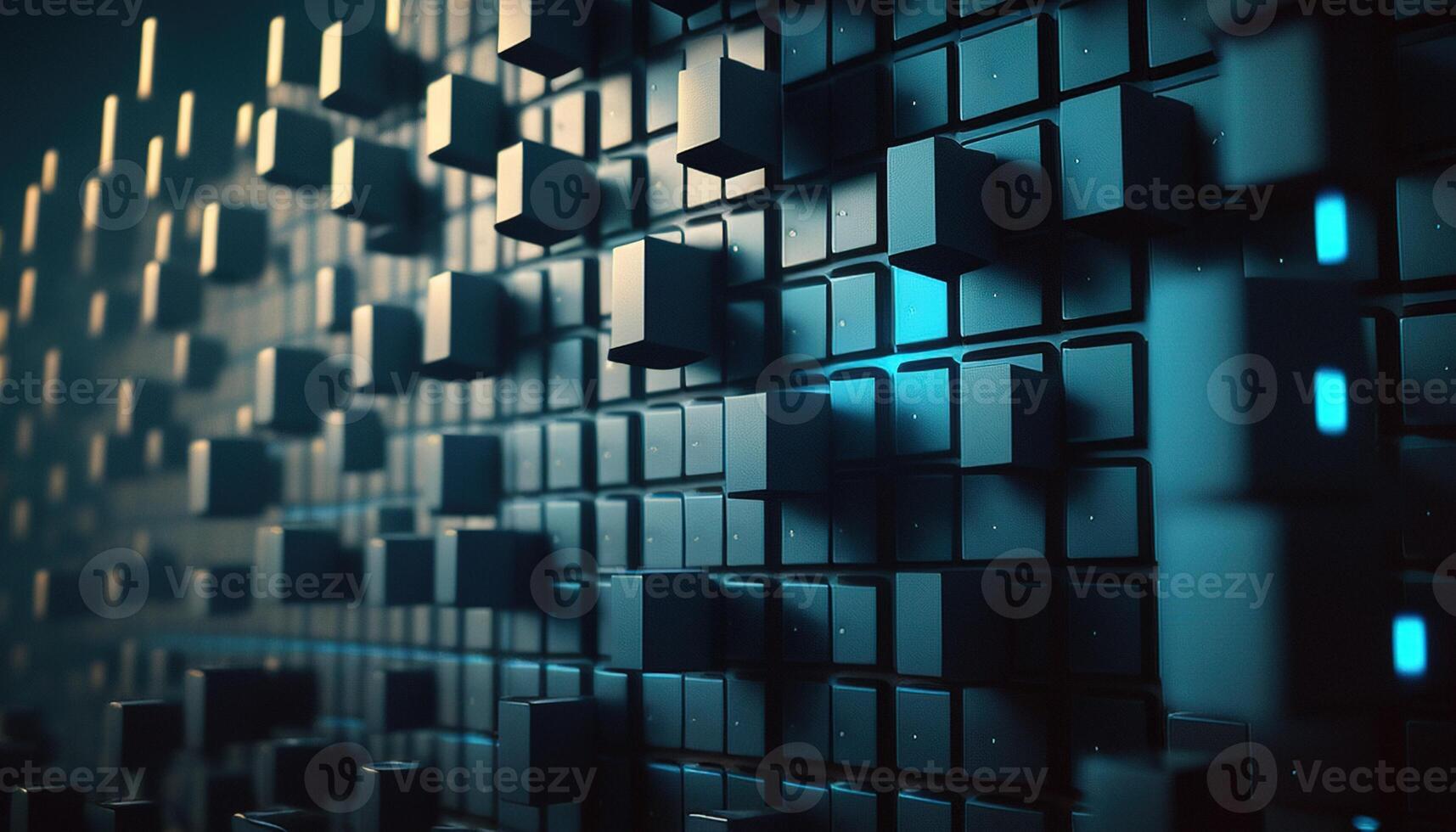 matrix of countless block, digital art illustration, photo