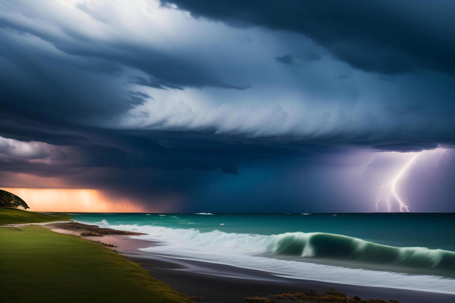 A thunderstorm is coming in the fields of South Africa. The storm is coming. photo