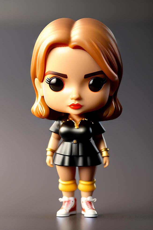 Cute Collectible Female Funko Pop Vinyl Figure in Modern and Stylish Clothing. photo