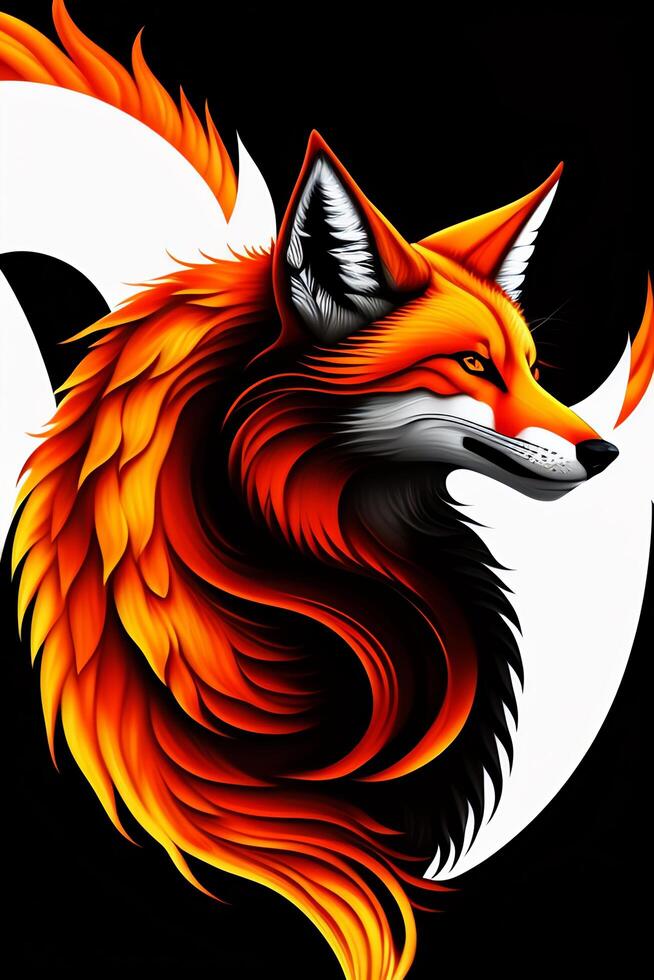 high resolution therian logo with fox in backround - AI Generated