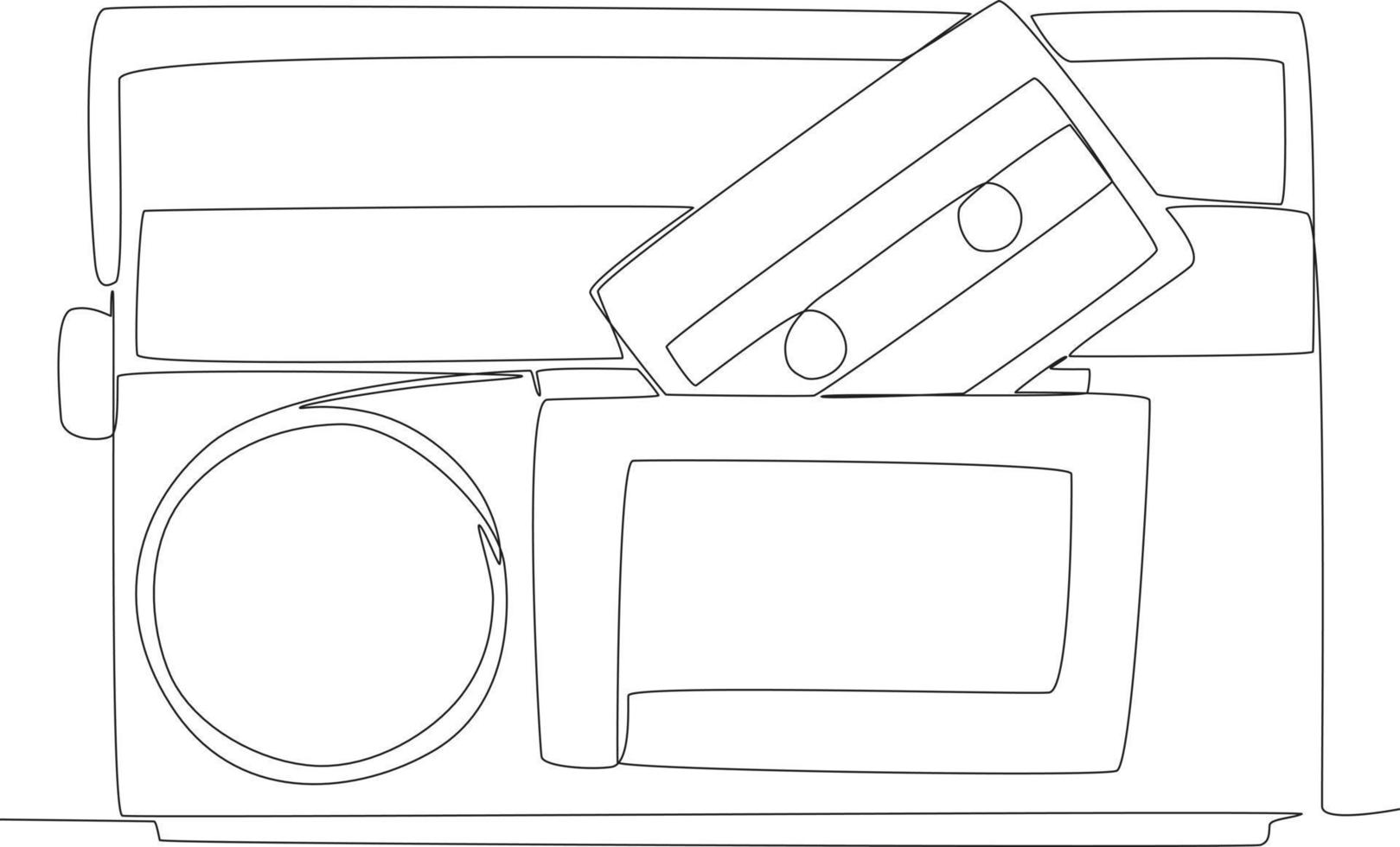 A tape recorder and music tape vector